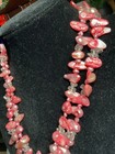 Pink Coral Stick two strand bead necklace possibly vintage — photo 4