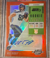 Panini Contenders Optic Will Dissly Seahawks RC Auto Orange Prizm #199 /49