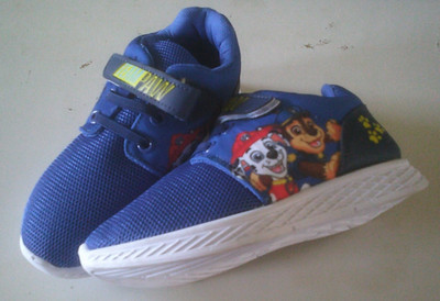 Blaue Sneaker mit buntem Druckbild ''Paw Patrol'' Slip On + Klettband Gr. 27/28