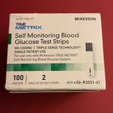 TRUE METRIX Self-Monitoring Blood Glucose Test Strips, 100 Count Exp 10/2025