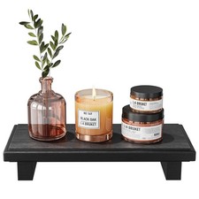 Bathroom Counter Organizer Wood Pedestal Stand Farmhouse Decorative Tray Soap...