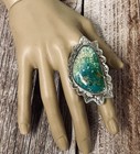 LARGE, Gorgeous, Native American SS Jacob Troncosa, Turquoise Adjustable Ring — photo 1