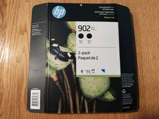 Genuine HP 902XL Black 2-Pack Ink Cartridges OEM May 2024 New Sealed.