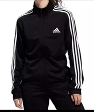 Adidas Women's 3-Stripes Track Jacket, Black, Size L