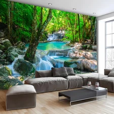 1pc Super Large Size Forest Brook print Tapestry, Natural Plants Landscape Polys