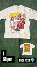 Mens White Graphic Print Crew Neck Short Slee...