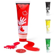 2.54 fl oz 75ml Red Baby Hand and Footprint Ink, Baby Safe Paint for Newbor...