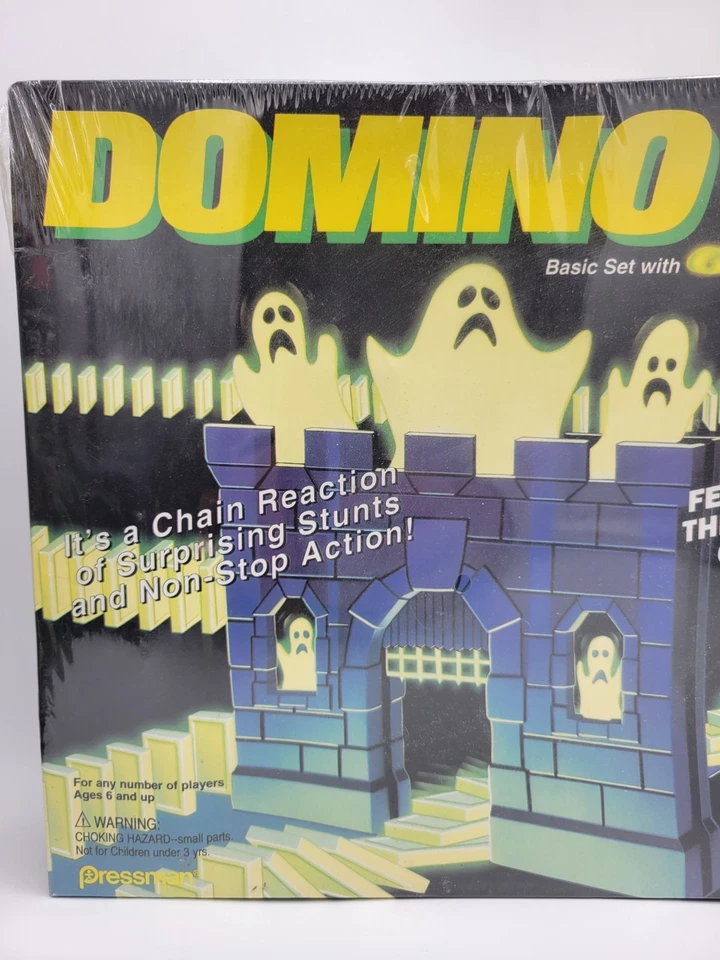Domino Rally Glow in the Dark Ghost Ride Pressman 1991 Rare Brand New Sealed - Image 2 of 4