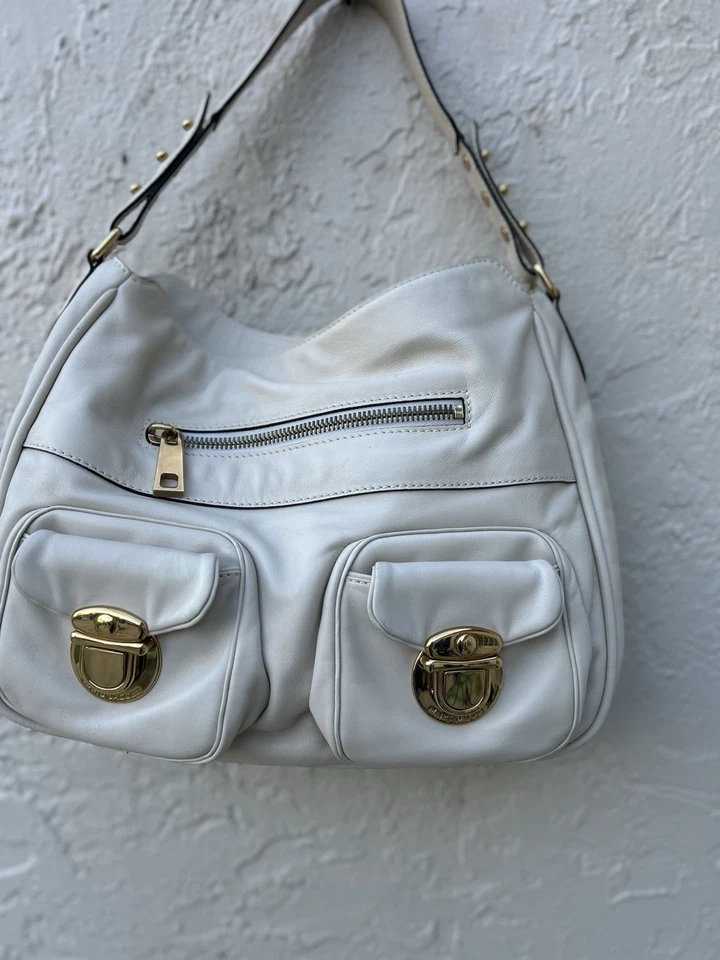 Auténtico bolso hobo Marc Jacob’s Angela cuero italiano crema suave Foto 2 de 4