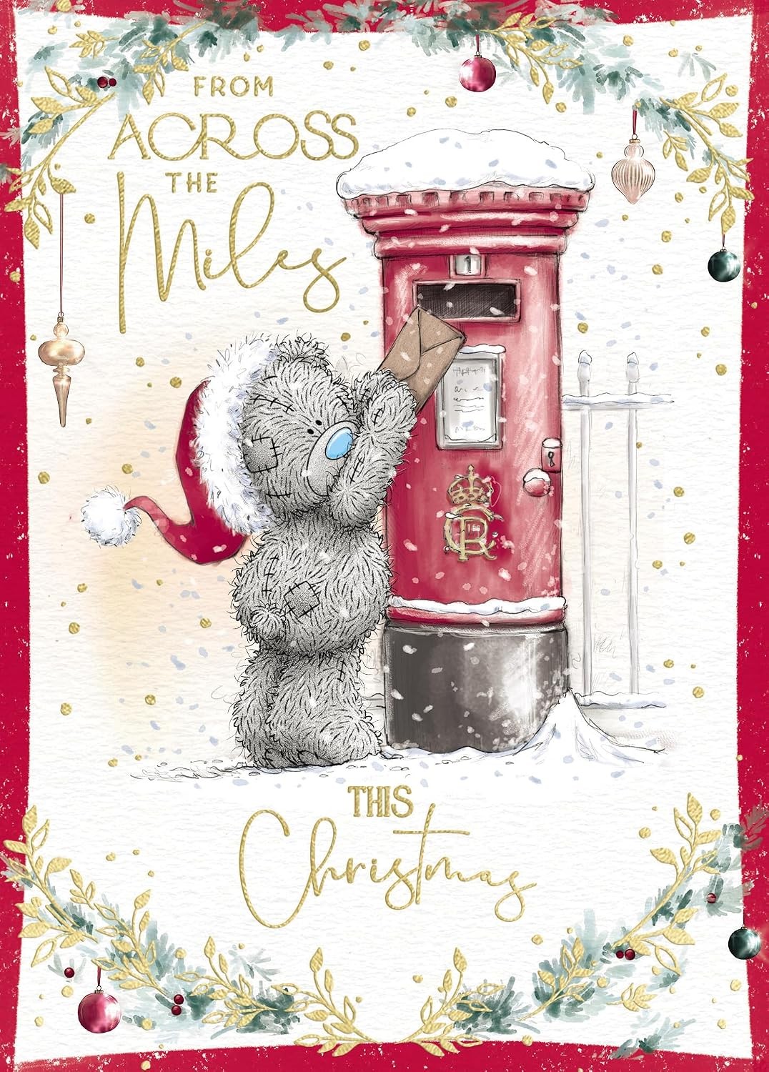Me To You Tatty Teddy Christmas Card Across The Miles, With Tatty Teddy Bear Posting Letter In Post Box 12.2 x 17 cm - Official Collection - Image 2