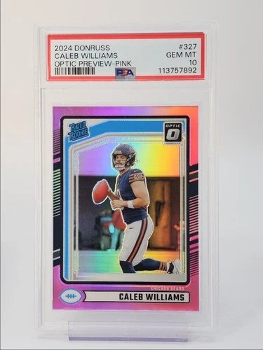 CALEB WILLIAMS 2024 DONRUSS OPTIC RATED ROOKIE PINK C RC PSA 10 Q0004