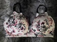 Torrid Floral White Wire Free Push Up Bra Size 40DDD