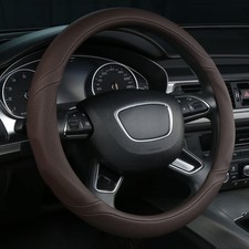 Alemodr Brown Leather Steering Wheel Cover Universal 15 Inch Alemodr Brown Leather Steering Wheel Cover Universal 15 Inch