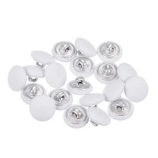 20pcs Fabric Cloth Covered Button 12.5mm Metal Round Sewing Buttons White