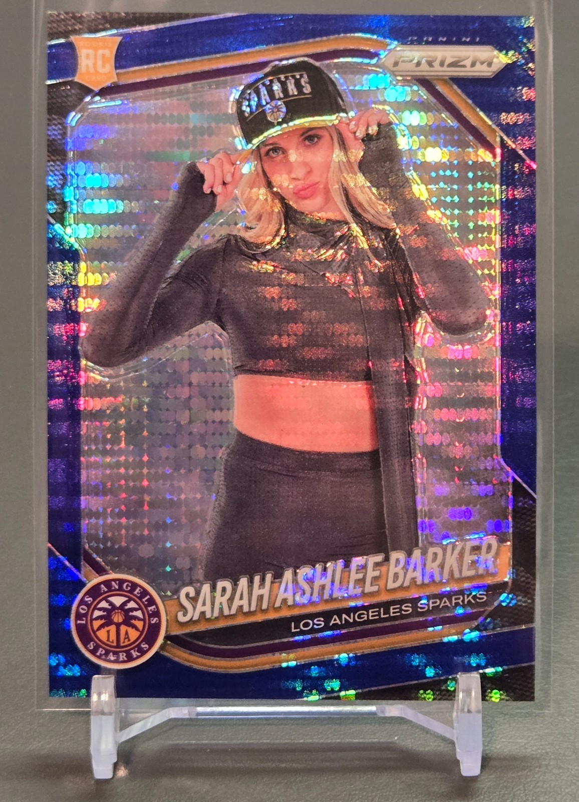 2025 PANINI PRIZM WNBA PRIZM BLUE PULSAR SARAH ASHLEE BARKER ROOKIE SN# 122/199