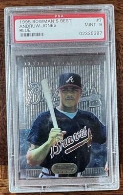 1995 Bowman's Best Blue Andruw Jones #7 (RC), Rookie, Braves, PSA 9