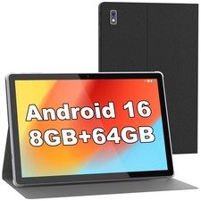 64 GB Gray Tablet Android 13 10.1 inch Quad-Core 5000mAh 1280x800 IP