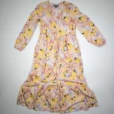 Maxi abito floreale misto lino pastello tasche stile boho&co donna taglia XS