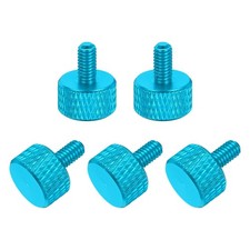 5 Pcs M4x8mm Flat Head Knurled Thumb Screws for Graphics Card, Lake Blue