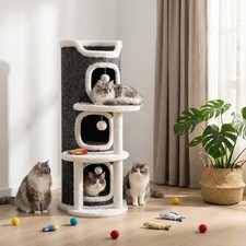 1/2/3 Tier Modern Cat Tree Tower with Plush Perches Scratching Post & Condo