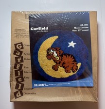 Garfield Latch Hook Rug Kit Vintage Moon Dreams 23  Round Sealed New In Box