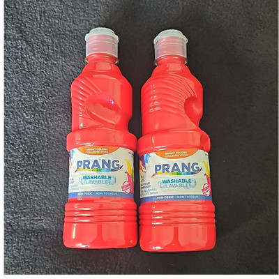 Prang Washable Tempera Paint Red 16 oz Bottles Lot of 2, MPN X10701