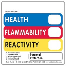 Labelmaster Al502 Hazcom Label, 4Inx4in, Paper, 500 Labels, Pk500