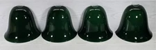 Set of 4 VTG Industrial Green Glass Pendant Lamp Shades Deco Era School Fact