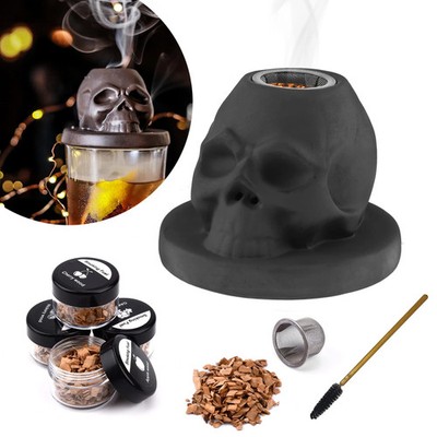 Ceramic Skull Whisky Smoker Kit Old Fashioned Cocktail Infuser Bar Tool