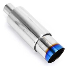 Stainless Steel 2" Inlet 3.5" Outlet Burnt Tip Exhaust Muffler Universal
