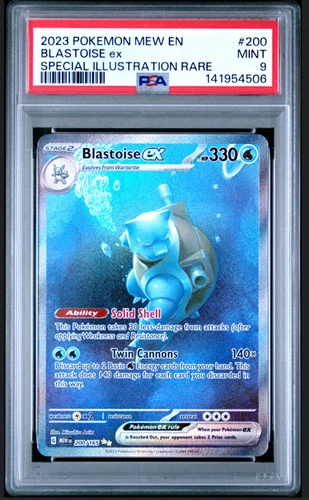 2023 POKEMON MEW EN-151 SPECIAL ILLUSTRATION RARE #200 BLASTOISE EX PSA 9
