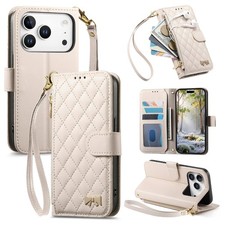 For iPhone 17 Pro Max Air Leather Wallet Case Shockproof Card Slots Flip Cover