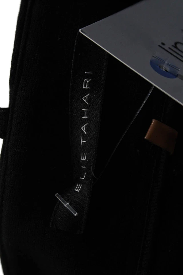 Elie Tahari Womens Zipped Ankle Straight Leg Stitch Detailed Pants Black Size 8 - Image 4 of 4