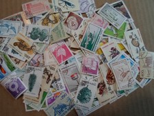 Collection lot 100 different large stamps of Romania - all 1980s & 1990s