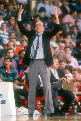 Head coach Jim Boeheim Syracuse Orange signals to his players duri- Old Photo