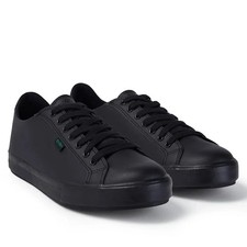 Image of Kickers Tovni Lacer Black Leather Kids School Shoes Junior Senior