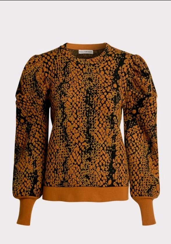 Gemma Python Jacquard Sweater Sz S SAMPLE - image 1