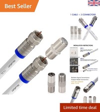 Durable 2M Waterproof RG6 Coaxial (High Speed F Connectors) for Indoor/Outdoor