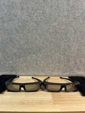 Sony 3D Glasses TDG-BR100 Adult Size 3D Active Glasses Black Set Of Two Untested