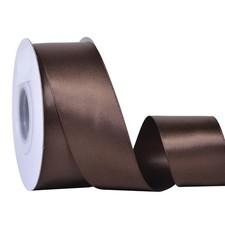 Brown Double Faced Satin Ribbon 1 1/2 Inch 25 Yards Crafts Floral Gift Wrap