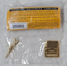 NOS Officers Equipment Co Anodized Brass Uniform Belt Buckle Set MISSING SLIDE