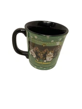 encore group cat coffee mug cup green black