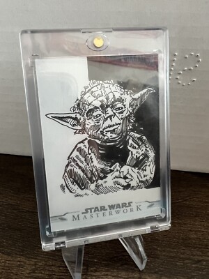 2021 Star Wars Masterwork 1/1 Yoda Sketch Card by John Pleak