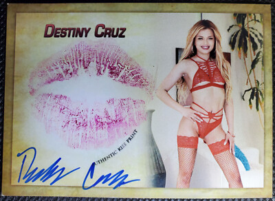 Destiny Cruz Adult Film Star & Model 2023 Collectors Expo Autograph Kiss Card B