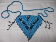 Beaded Evening Bag 6" x 6" with 39" Shoulder Strap Purse Hand Made in the USA