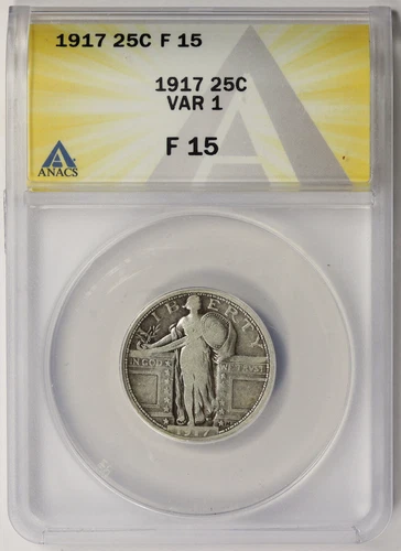 1917 Variety 1 Standing Liberty Quarter 25C Fine F 15 ANACS