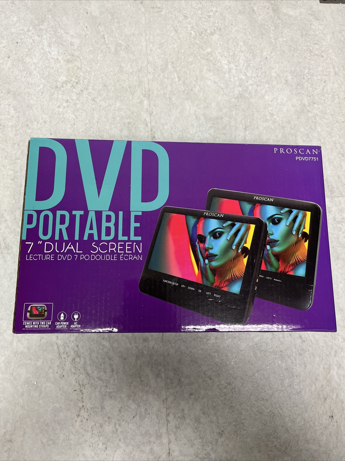 Proscan 7" Dual Screen Portable DVD Player PDVD7751 Black eBay
