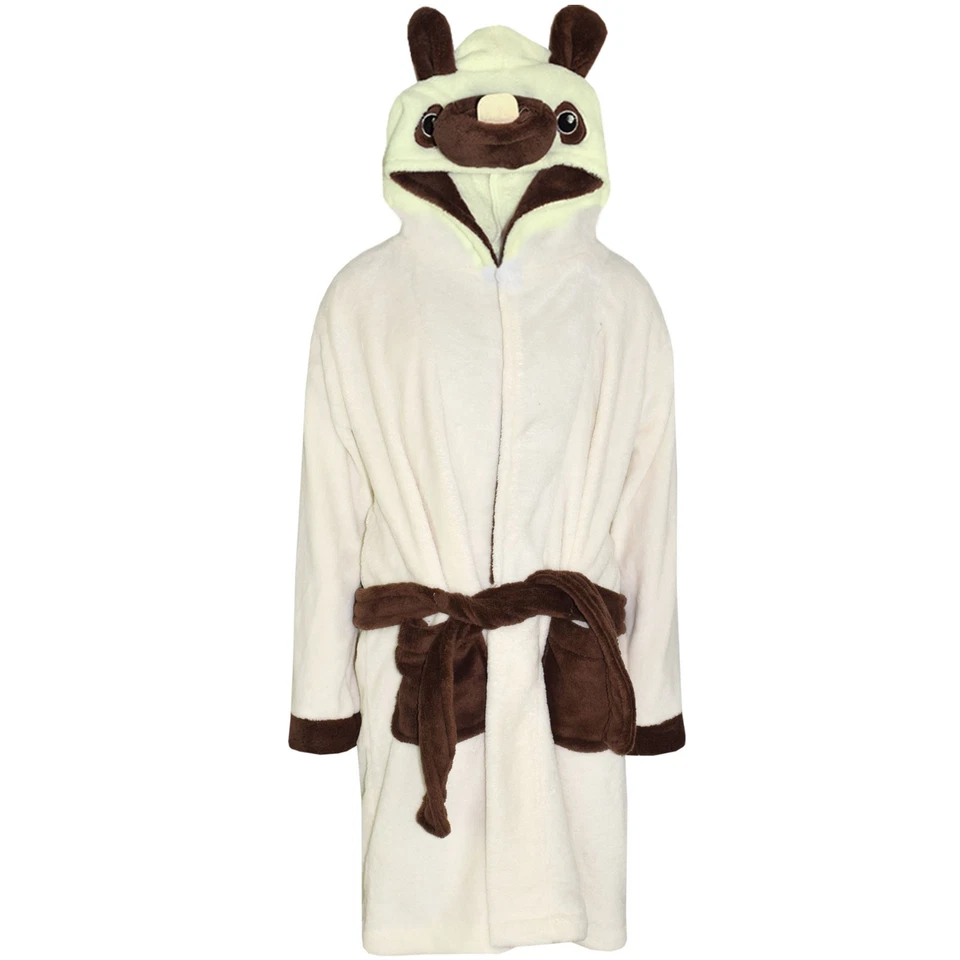 A2Z 4 KIDS® Kids Girls Boys Bathrobe Pug 3D Animal Dressing Gown Fleece Nightwear Loungewear