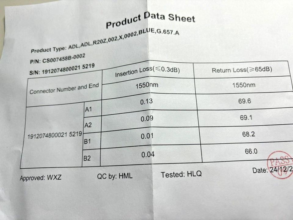 LOT of 4 -2 M LC/ APC to LC/ APC Duplex SM Armored PVC Optical Fiber Patch Cable - Image 3 of 4