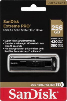 Sandisk USB Stick 256GB Cruzer Extreme Pro schwarz USB 3.2 Gen. 1x1 USB-A